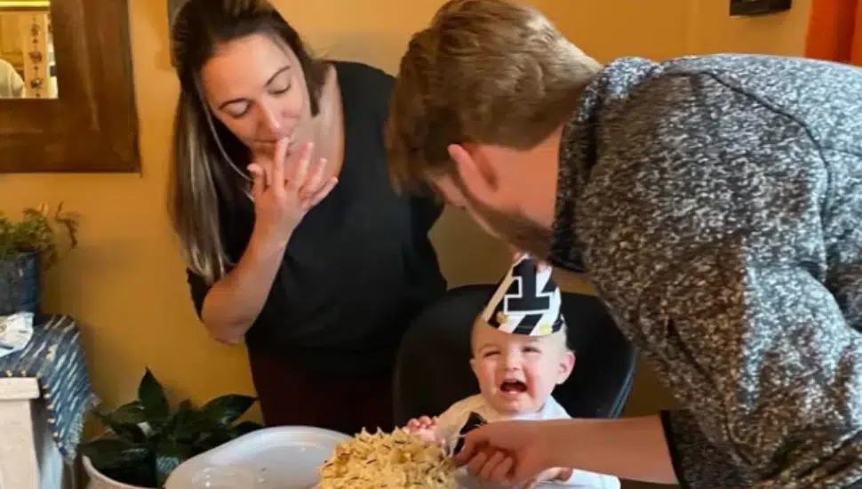 The Carluccis celebrating their son's birthday.