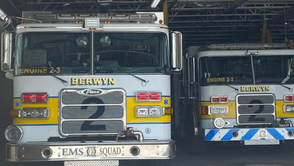 Berwyn fire trucks in station