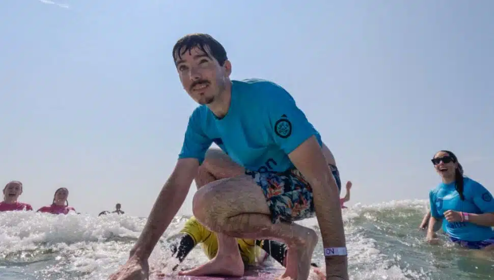 Jack Cavanaugh surfing