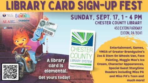 flyer for library card sign-up festq