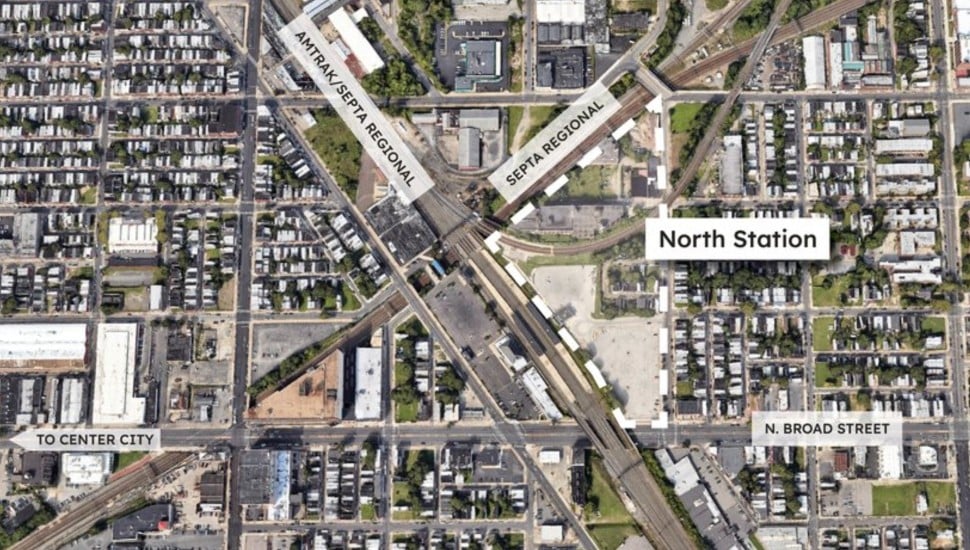 aerial view of North Station project