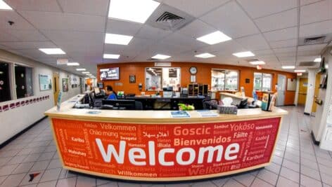 YMCA of Greater Brandywine welcome desk