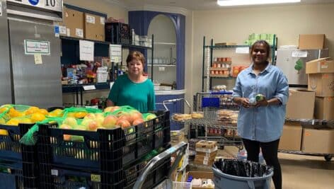 two volunteers at west chester food cupboard