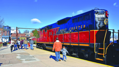 families visit West Chester Railroad locomotive