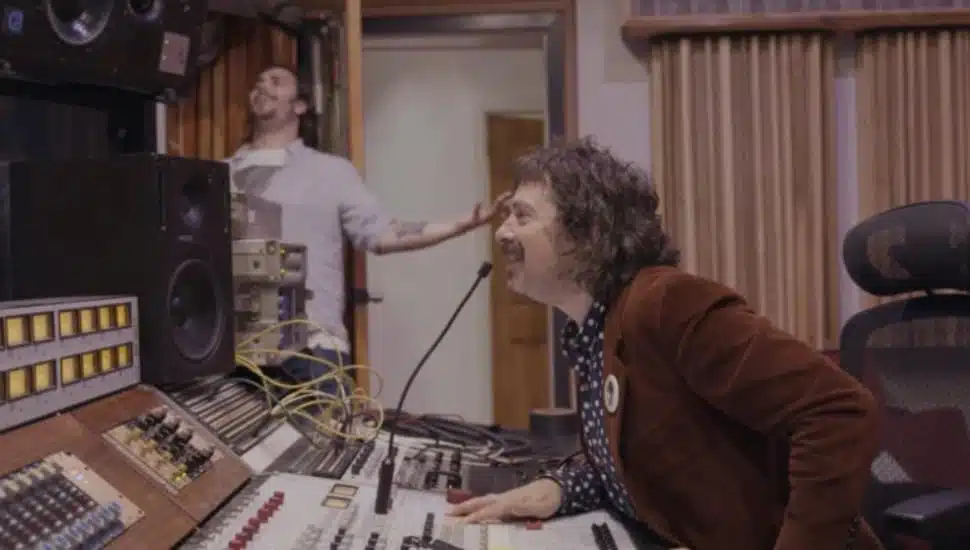 musicians and players in studio