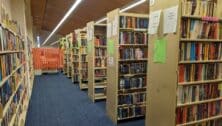 rows of book shelves