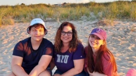 Kristin Rosen, a CCRES recruiter, with her college-age son and daughter.