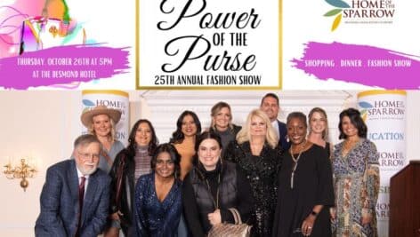 Power of the Purse fundraiser poster showing people involved in the event.
