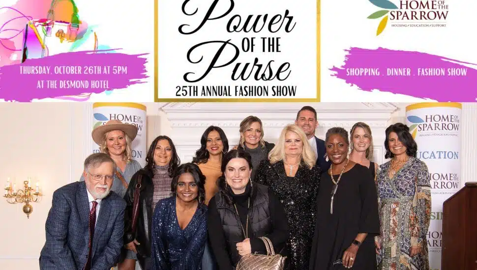 Power of the Purse fundraiser poster showing people involved in the event.