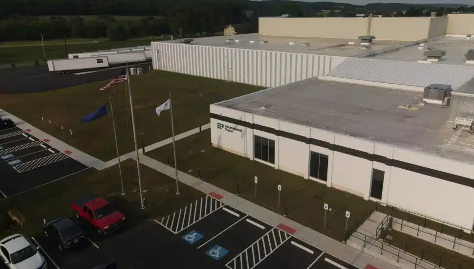 aerial view of international paper Atglen plant in west sadsbury