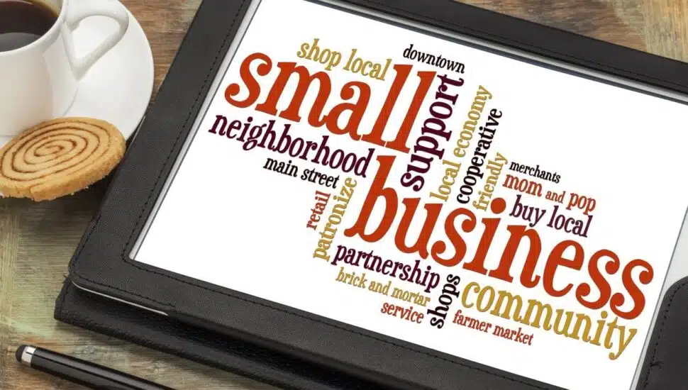 An art card promoting small business.
