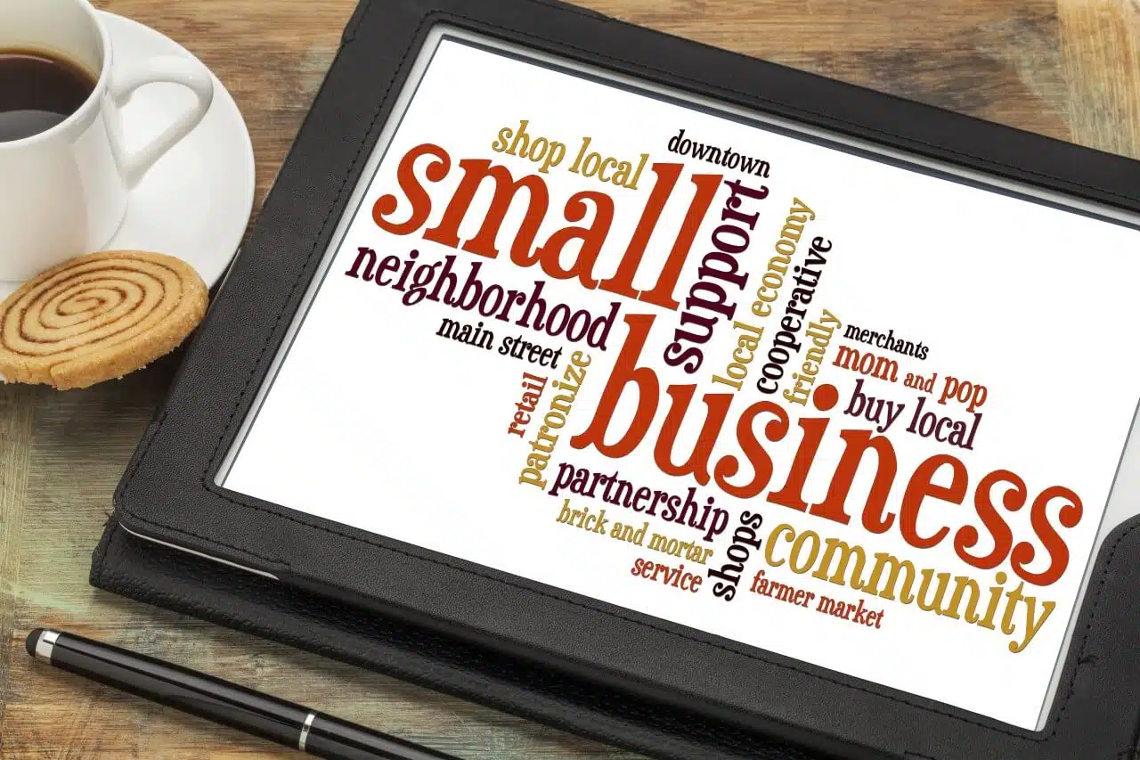An art card promoting small business.