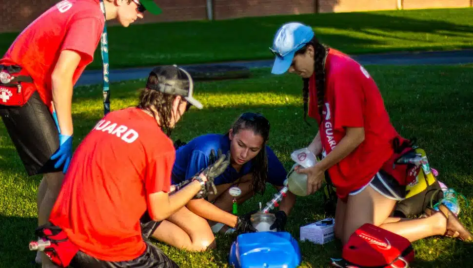 YMCA members partaking in CPR training