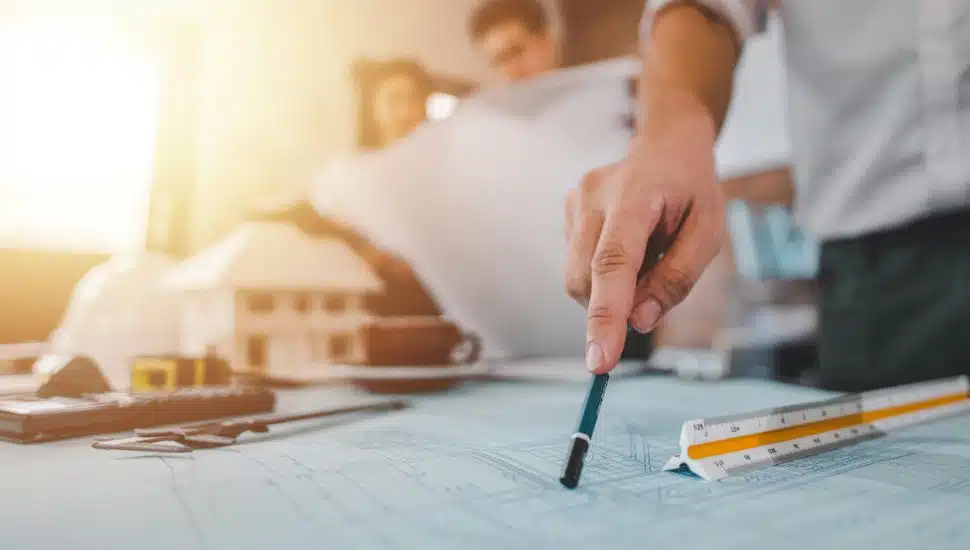 architect, blueprint, measurement, calculate, project, engineer, professional, calculator, mathematical, pencil. architecture mathematical calculate blueprint. building construction with pencil.