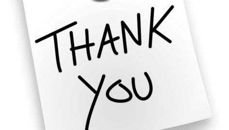 The words Thank you.
