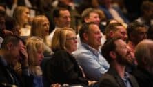 people in audience Laughs 4 Literacy event