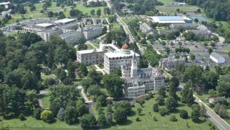An aerial view of Neumann University in Aston.