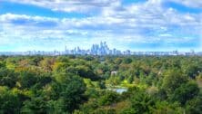 Philadelphia skyline seen from a distance