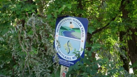 Schuylkill River trail marker