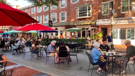 people dining outside in West Chester