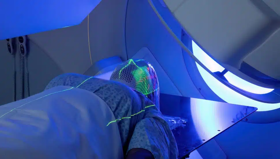 woman undergoing radiotherapy