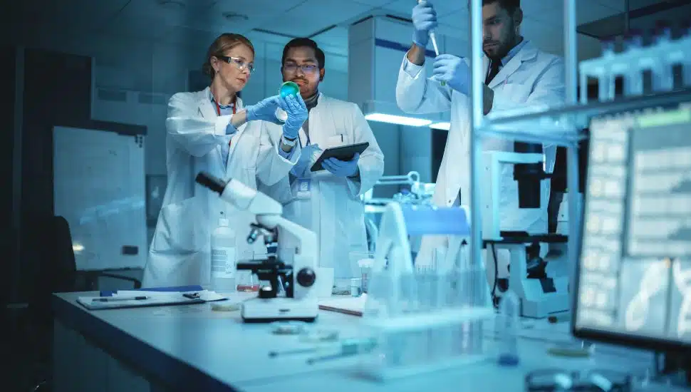 team of scientists in lab