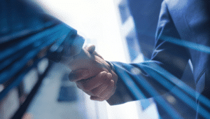 two business people shaking hands, business deal concept