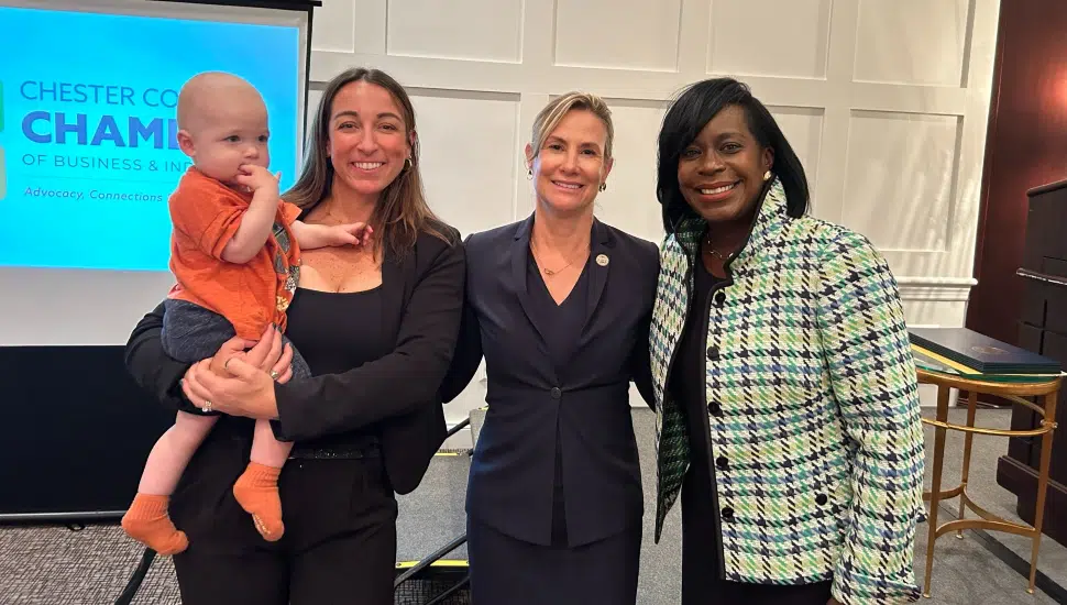 Laura Manion, far left, with Cherelle Parker, far right.