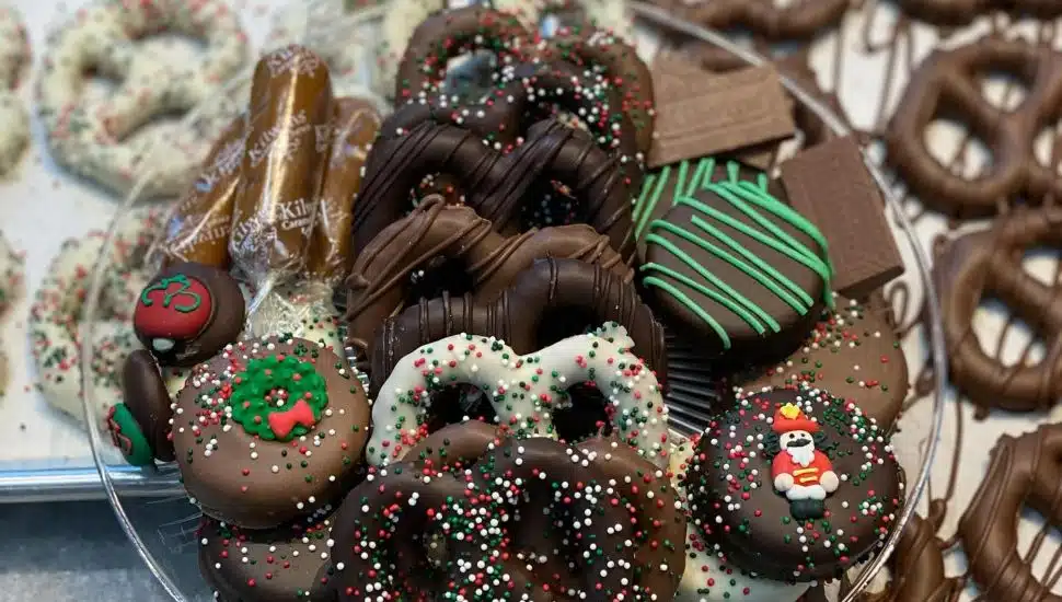 chocolates and pretzels