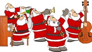 A Santa Band will be strolling in downtown West Chester, raising money for Safe Harbor of Chester County.