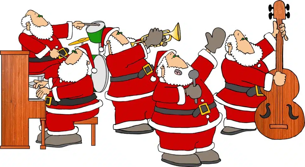 A Santa Band will be strolling in downtown West Chester, raising money for Safe Harbor of Chester County.