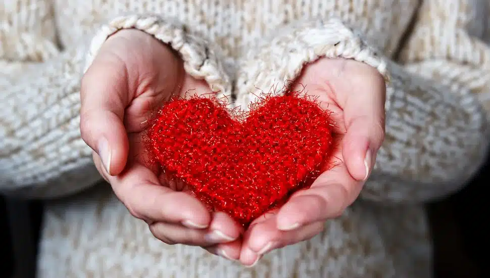person holding a heart in their hands