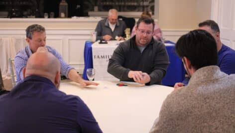 Players gather for a little poker at the Family Service of Chester County Chairty Poker Tournament.