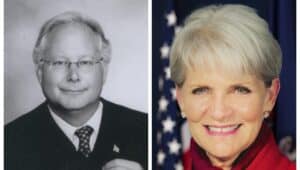 Judge Barry C. Dozor and State Senator Carolyn Comitta