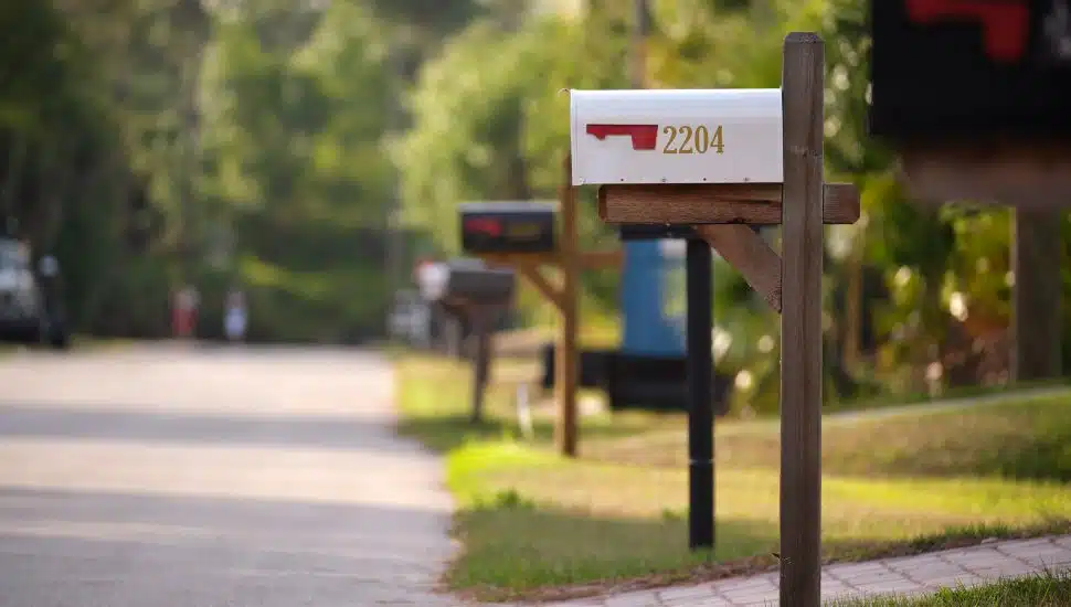 row of mailboxes
