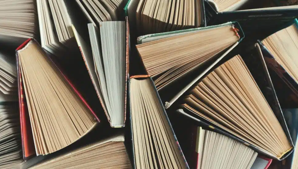 books on a table