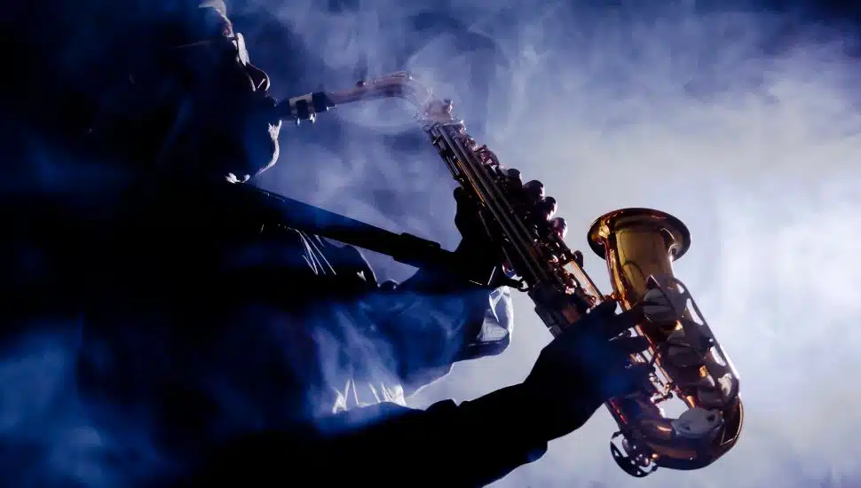 jazz musician playing the saxophone