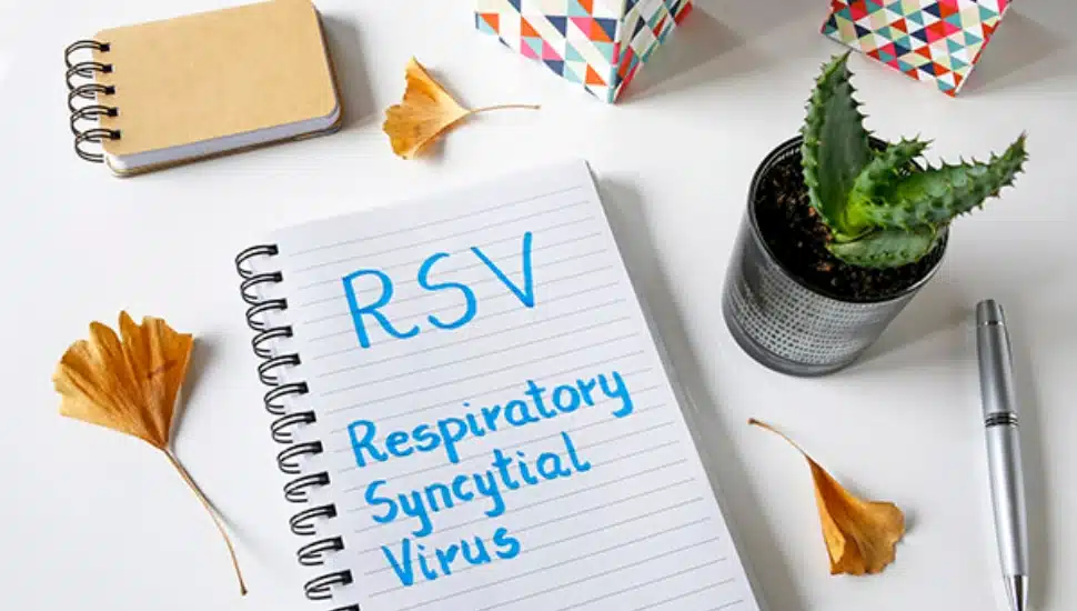 RSV written on notepad.