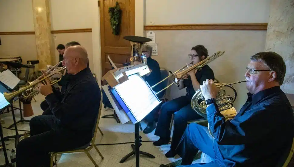 People playing instruments at Immaculata University.