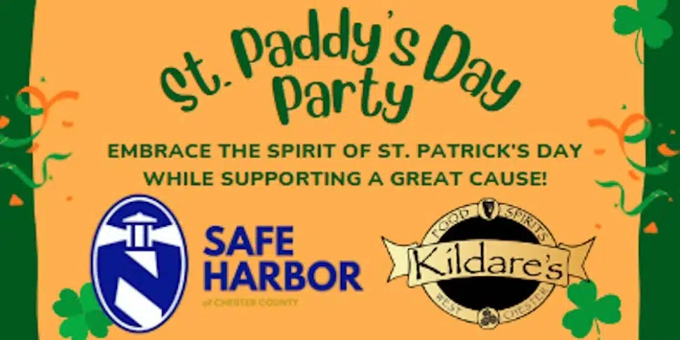 A Flyer announcing the Safe Harbor St. Paddy's Day celebration fundraiser March 7.