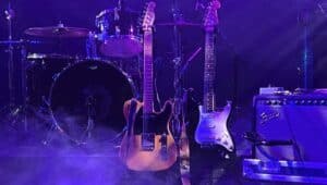 music instruments on stage