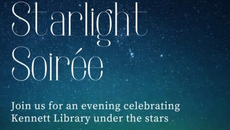 A flyer showing that Kennett Library will host a celebration under the stars.