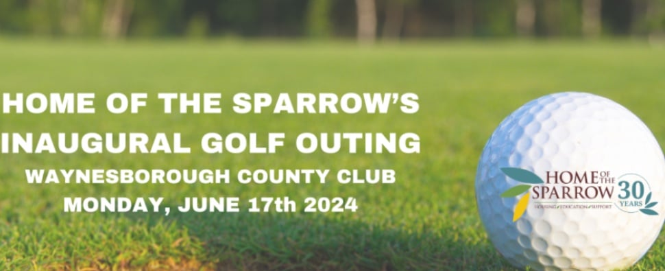A poster advertising the June Home of the Sparrow golf outing.
