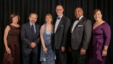 Attending West Chester University's presidential gala were (from left() 150Forward Campaign Co-Chair Jacqui North; 150Forward Campaign Co-Chair Marc Duey; Professor of Management Susan Fiorentino; West Chester University President Christopher Fiorentino; 150Forward Campaign Co-Chair Eric Bossard; Executive Director of the West Chester University Foundation Debra Cornelius