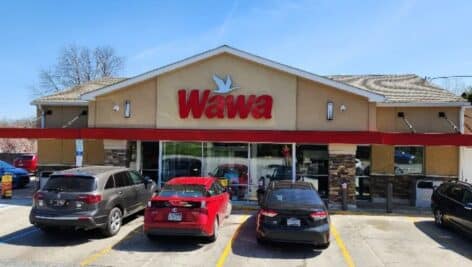 cars parked in front of wawa