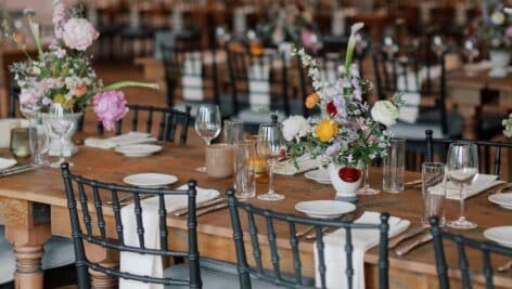 tables and decor for wedding