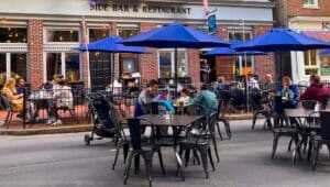 people dining outdoors in west chester