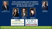 Images of Lamb McErlane PC attorneys Rocco P. Imperatrice, III, Ronald A. Amarant, Kathleen O’Connell Bell, Andrew P. Stafford, and Katayoun M. Copeland.