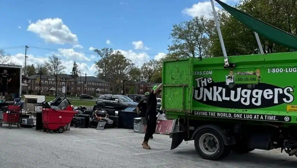 Habitat for Humanity of Chester County working to clean up an area on Earth Day.