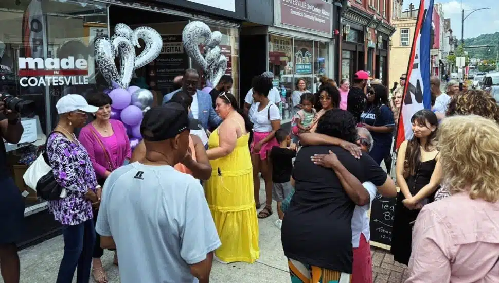 people gathered in downtown coatesville